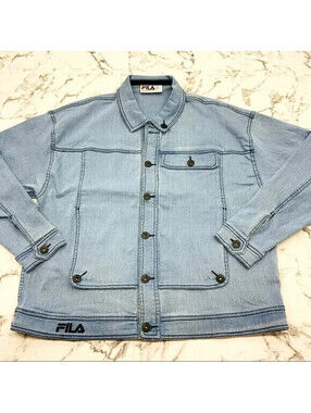Men's Fila Sandblast Button Down Denim Jacket